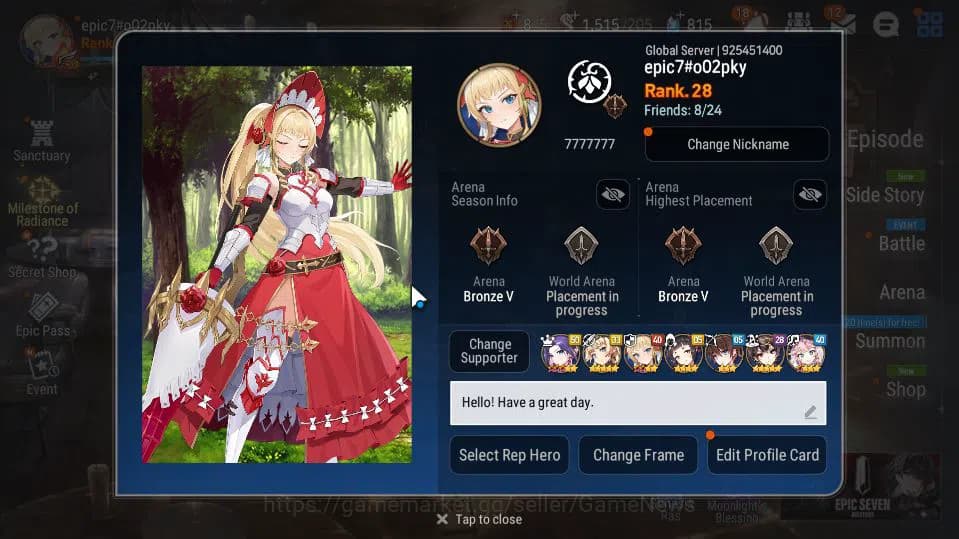 Epic Seven Accounts GLOBAL Unverif|3 ML (BM Haste,S Tenebria,LQ Charlo image 2