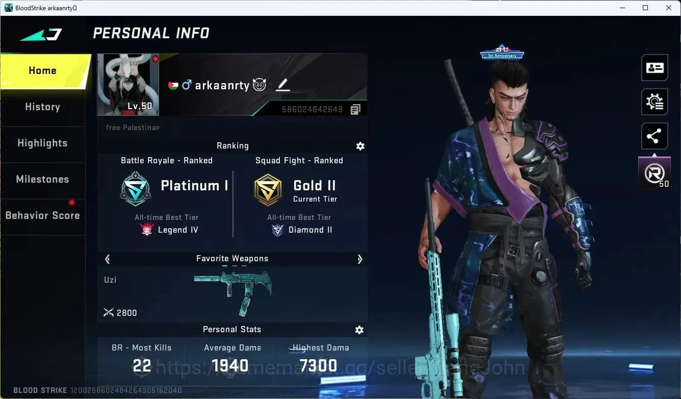 Blood Strike Accounts ASIA| EVO FAL | 2 AOT | 2 Limited | 5 Eternal Pts image 1