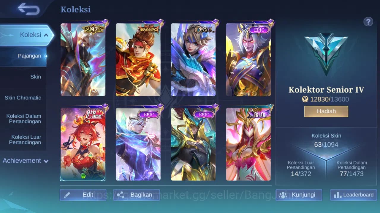 Mobile Legends: Bang Bang Accounts GLOBAL Hero 61 Skin 63 | Pace Fanny | Dtamer Kimmy image 10