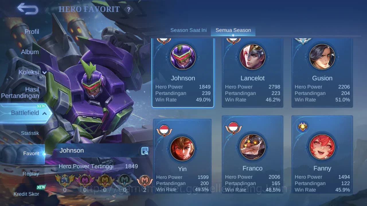 Mobile Legends: Bang Bang Accounts GLOBAL Hero 91 Skin 140 CC Nata | Epic Harley Lanc image 13