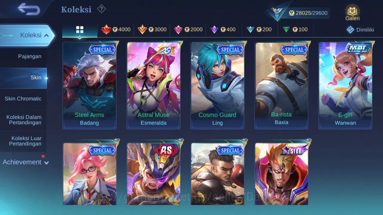 Mobile Legends: Bang Bang Accounts GLOBAL Hero 91 Skin 140 CC Nata | Epic Harley Lanc image 7
