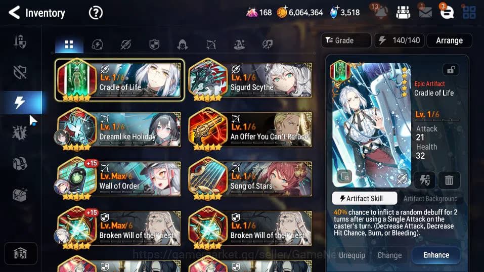 Epic Seven Accounts GLOBAL UNVERIF|New Era|6 ML(LOT Scales,Harsetti, O image 9