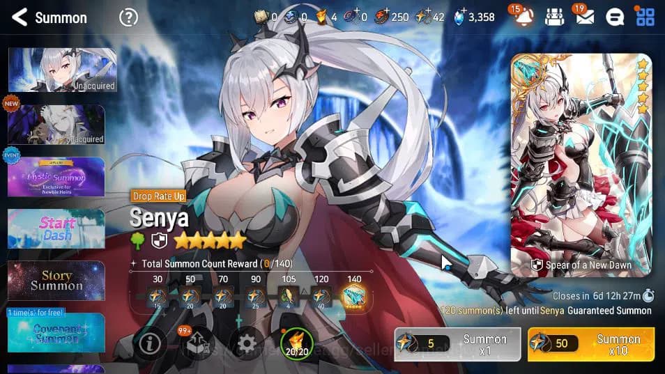 Epic Seven Accounts GLOBAL UNVERIF|3 ML(NM Luna,SP Politis,SCR Taeyou) image 17