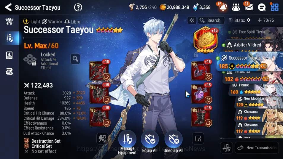 Epic Seven Accounts GLOBAL UNVERIF|3 ML(NM Luna,SP Politis,SCR Taeyou) image 5