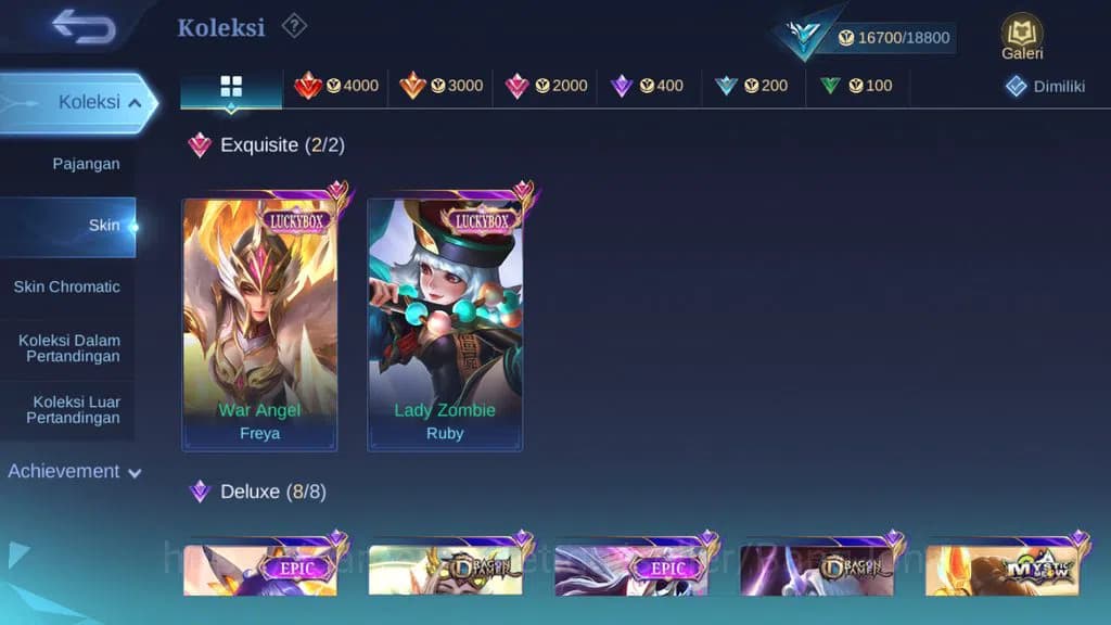 Mobile Legends: Bang Bang Accounts GLOBAL Hero 51 Skin 72 | Luckybox Freya Ruby | Dta image 1