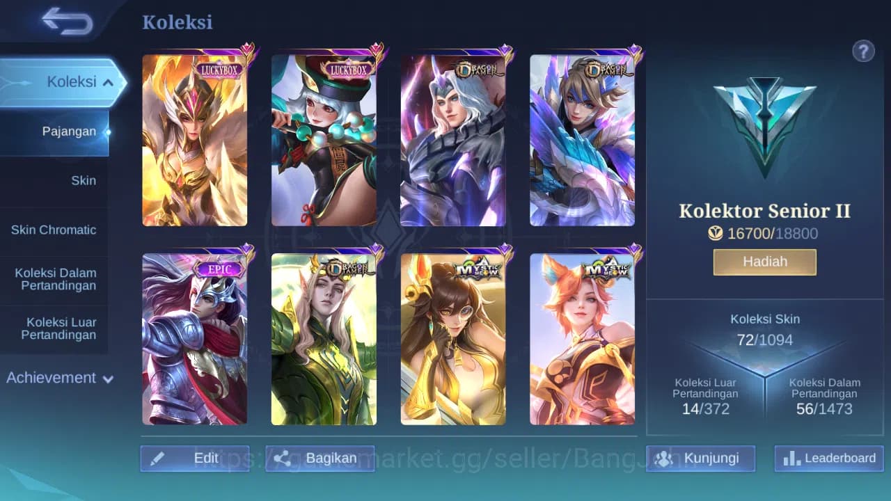 Mobile Legends: Bang Bang Accounts GLOBAL Hero 51 Skin 72 | Luckybox Freya Ruby | Dta image 8