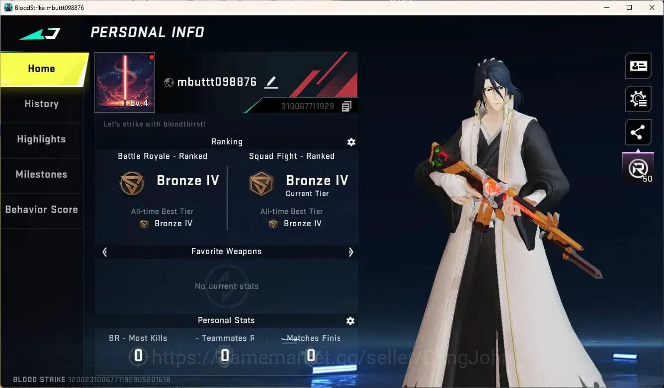 Blood Strike Accounts ASIA | BLEACH Byakuya Kuchiki Striker | EVANGELION image 1