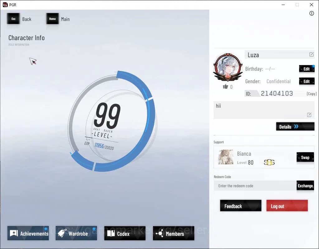 Punishing: Gray Raven Accounts Asia|Lv 99|[S LuciaCW,SS Ishmael,SSS BiancaC,SS Lu image 1