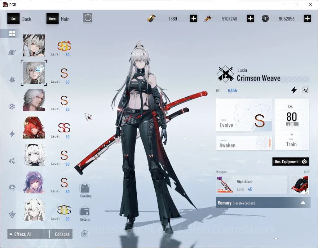Punishing: Gray Raven Accounts Asia|Lv 99|[S LuciaCW,SS Ishmael,SSS BiancaC,SS Lu image 12
