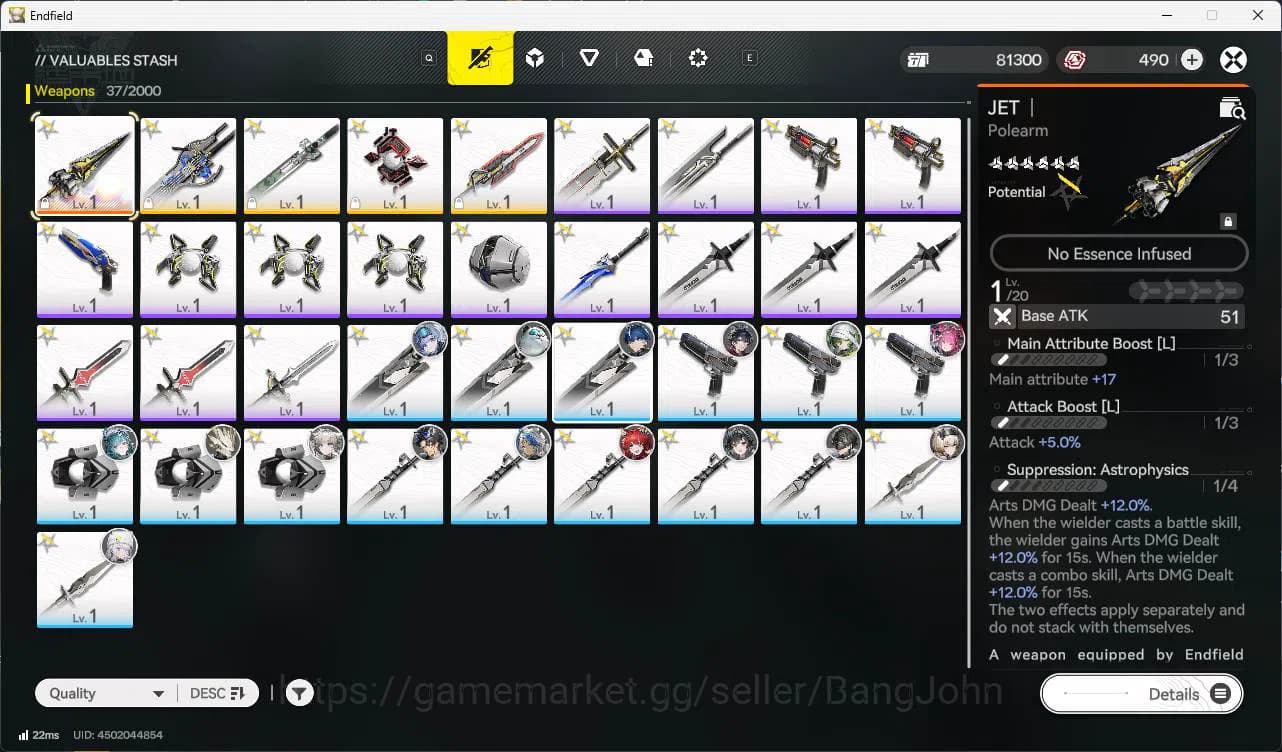 Arknights: Endfield Accounts Starter Skip Tutor | Asia | Yvonne DETAIL check S image 3