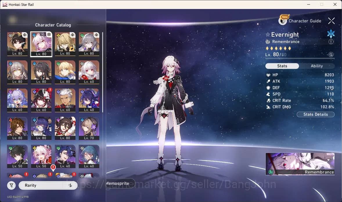 Honkai Star Rail Accounts ASIA | TL 67, dan heng terrae, evernight, luocha, image 2