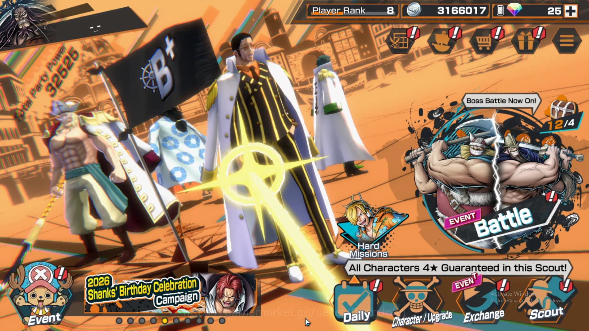 One Piece Bounty Rush Accounts GLOBAL | EX3 | Max 4 | Great Pirate Newgate, Borsa image 1
