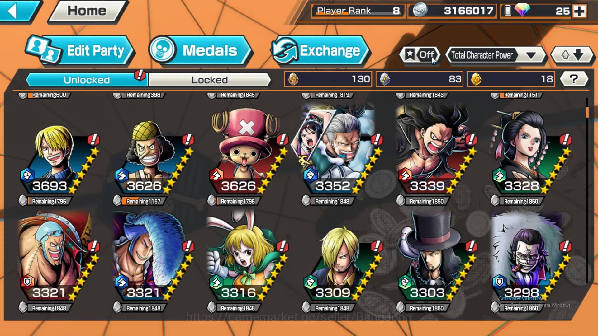 One Piece Bounty Rush Accounts GLOBAL | EX3 | Max 4 | Great Pirate Newgate, Borsa image 16