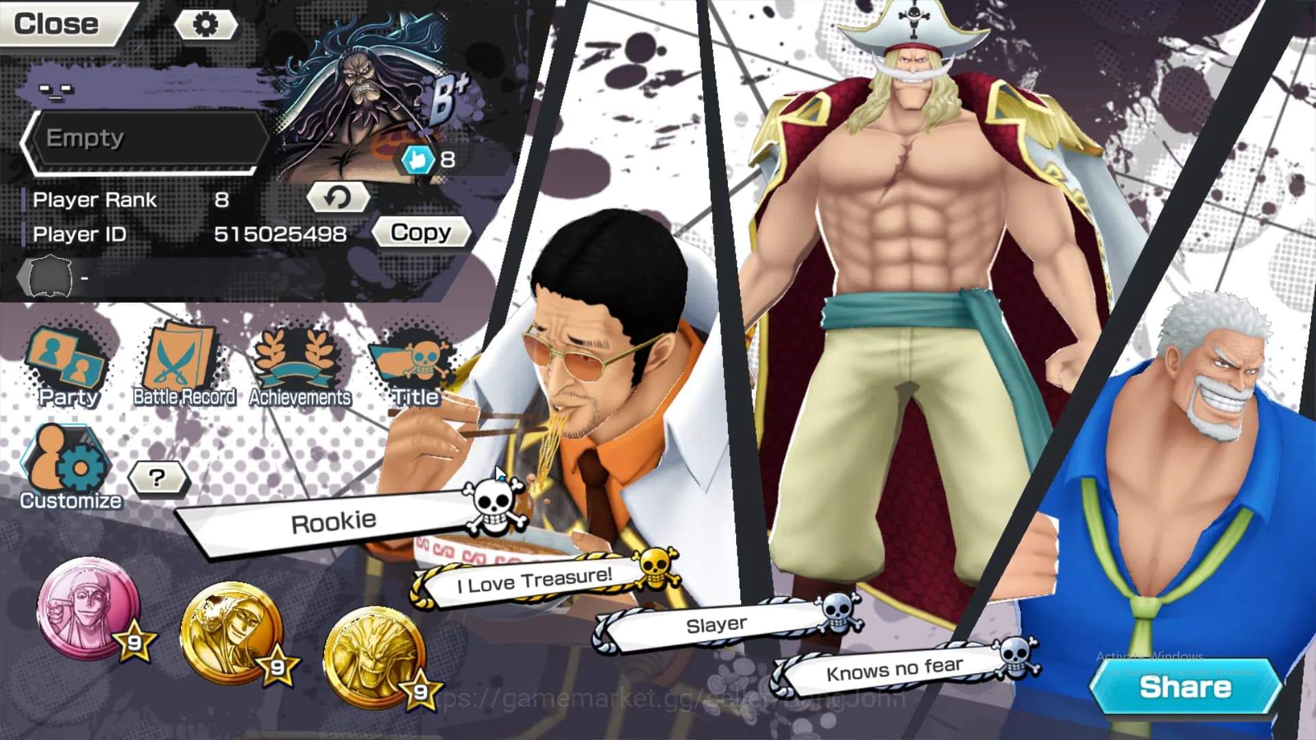 One Piece Bounty Rush Accounts GLOBAL | EX3 | Max 4 | Great Pirate Newgate, Borsa image 2