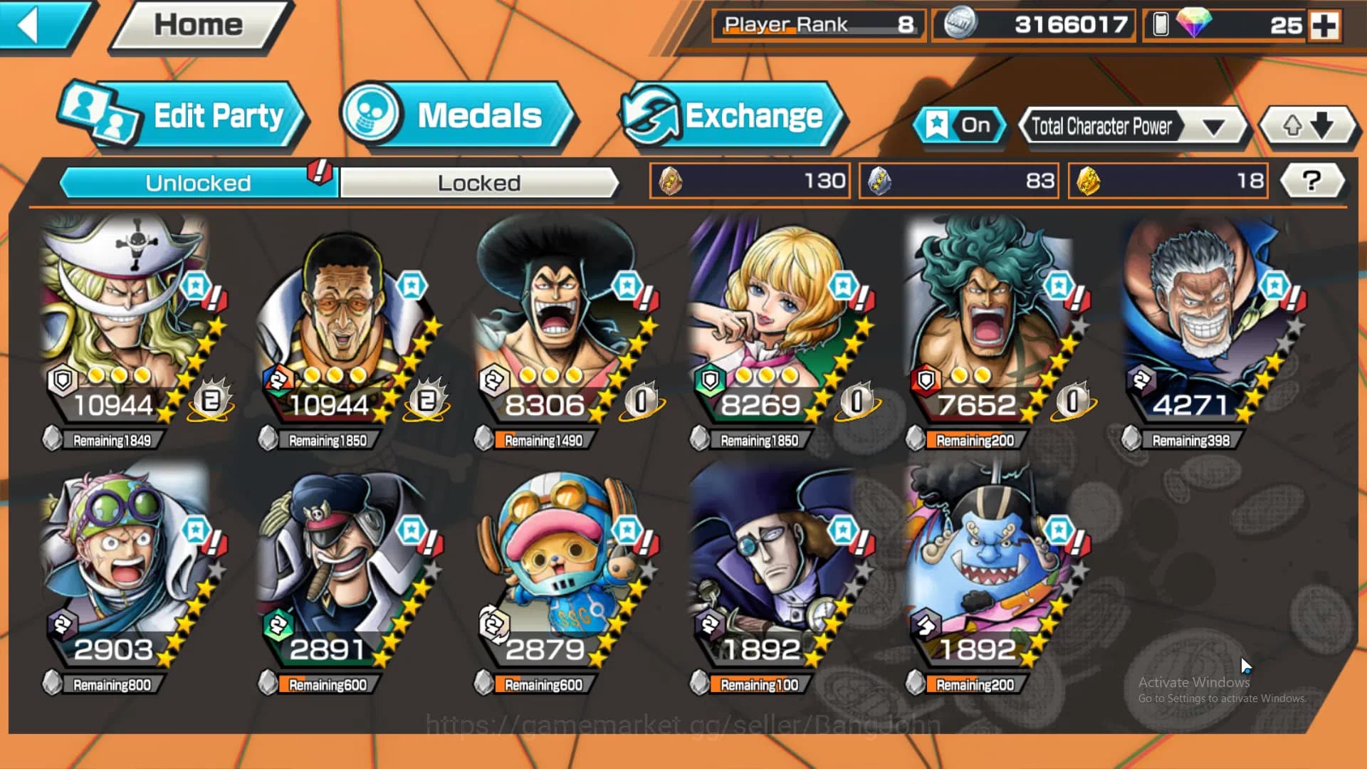 One Piece Bounty Rush Accounts GLOBAL | EX3 | Max 4 | Great Pirate Newgate, Borsa image 3