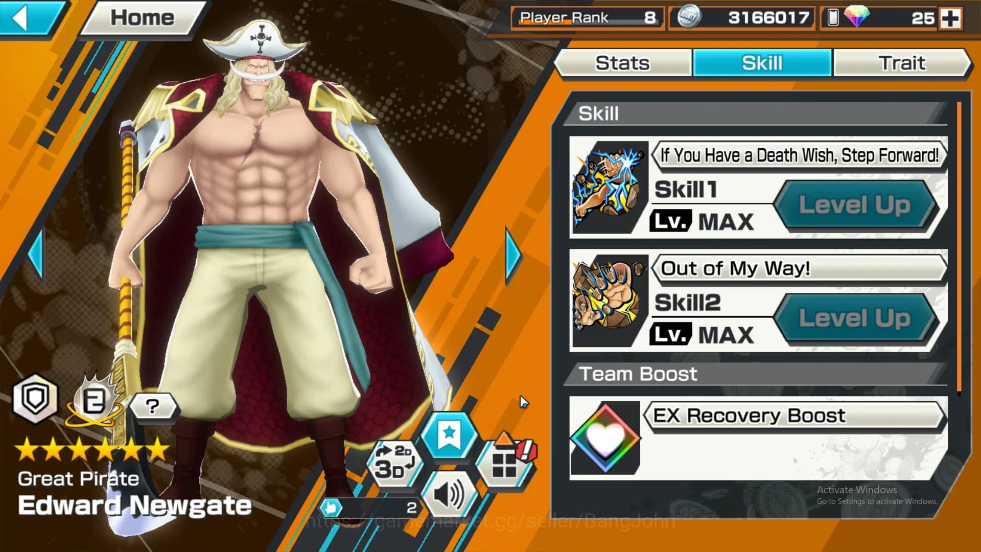 One Piece Bounty Rush Accounts GLOBAL | EX3 | Max 4 | Great Pirate Newgate, Borsa image 4