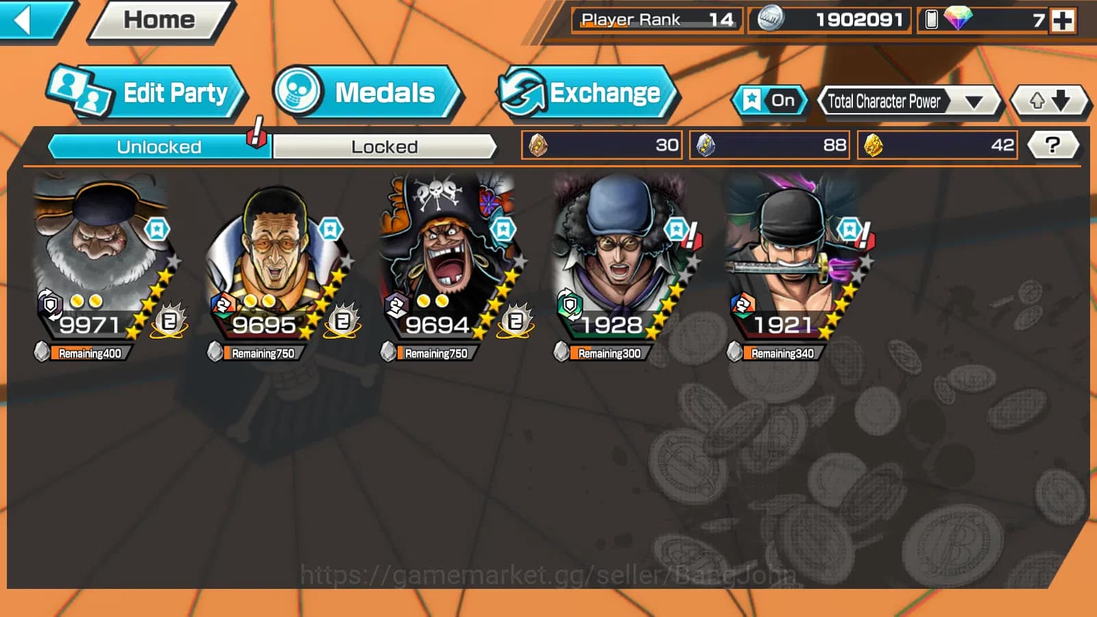 One Piece Bounty Rush Accounts Global | 5EX | 4Emperor teach,the5elder saturn,SK image 2
