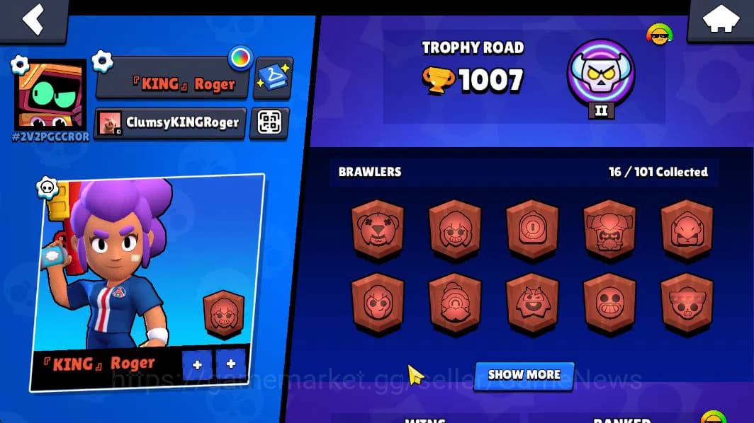 Brawl Stars Accounts 1007 Trophy |16 Brawlers 3 MAX Lvl (Shelly,Penny,A image 3