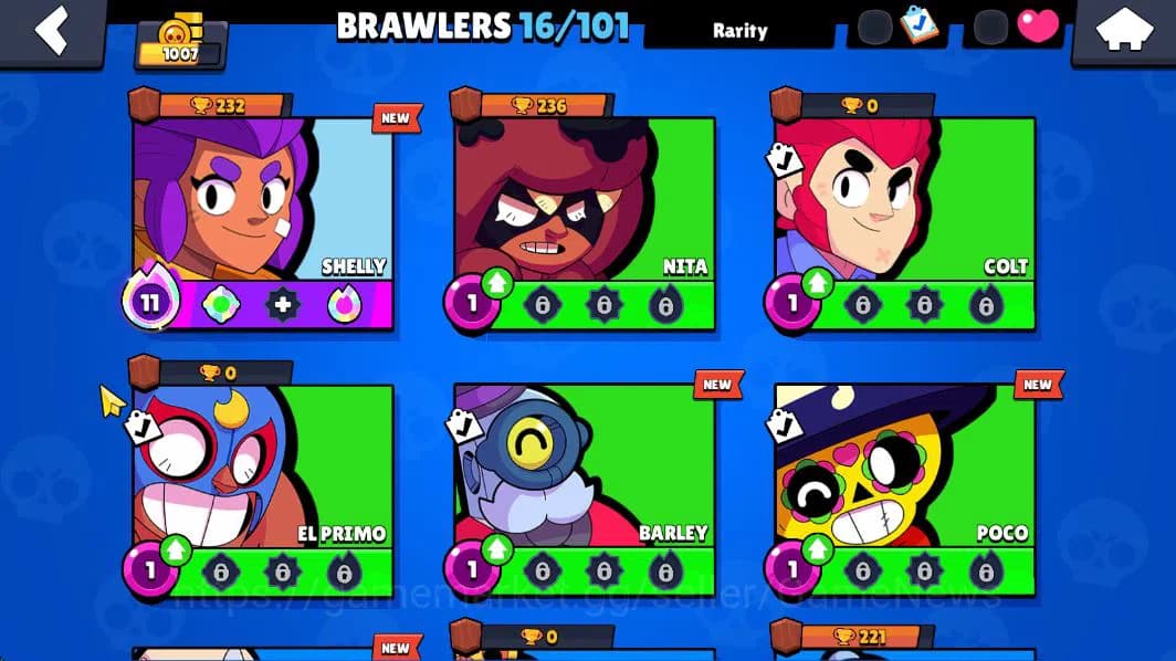 Brawl Stars Accounts 1007 Trophy |16 Brawlers 3 MAX Lvl (Shelly,Penny,A image 8