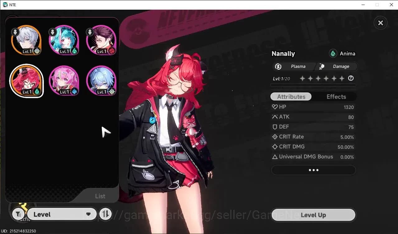 Neverness to Everness Accounts GLOBAL NA|HL 3|1 SSR Meta Nanally +1 S-Class Char image 1