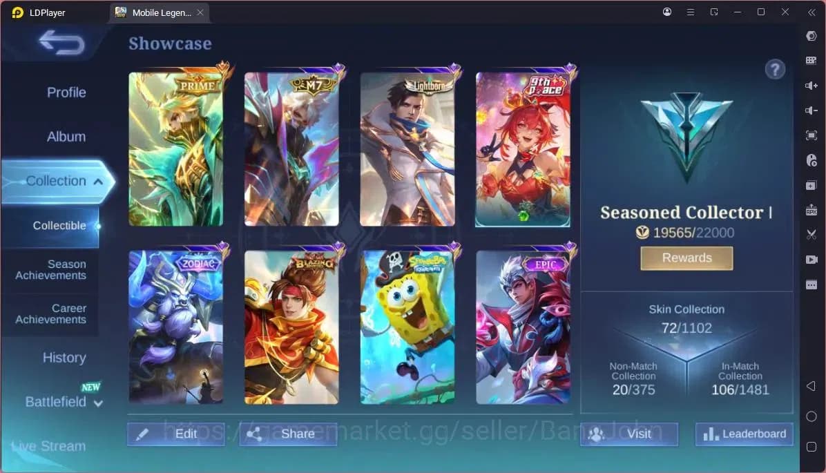 Mobile Legends: Bang Bang Accounts GLOBAL Hero 55 Skin 72|Prime Granger|Lightborn Gra image 8