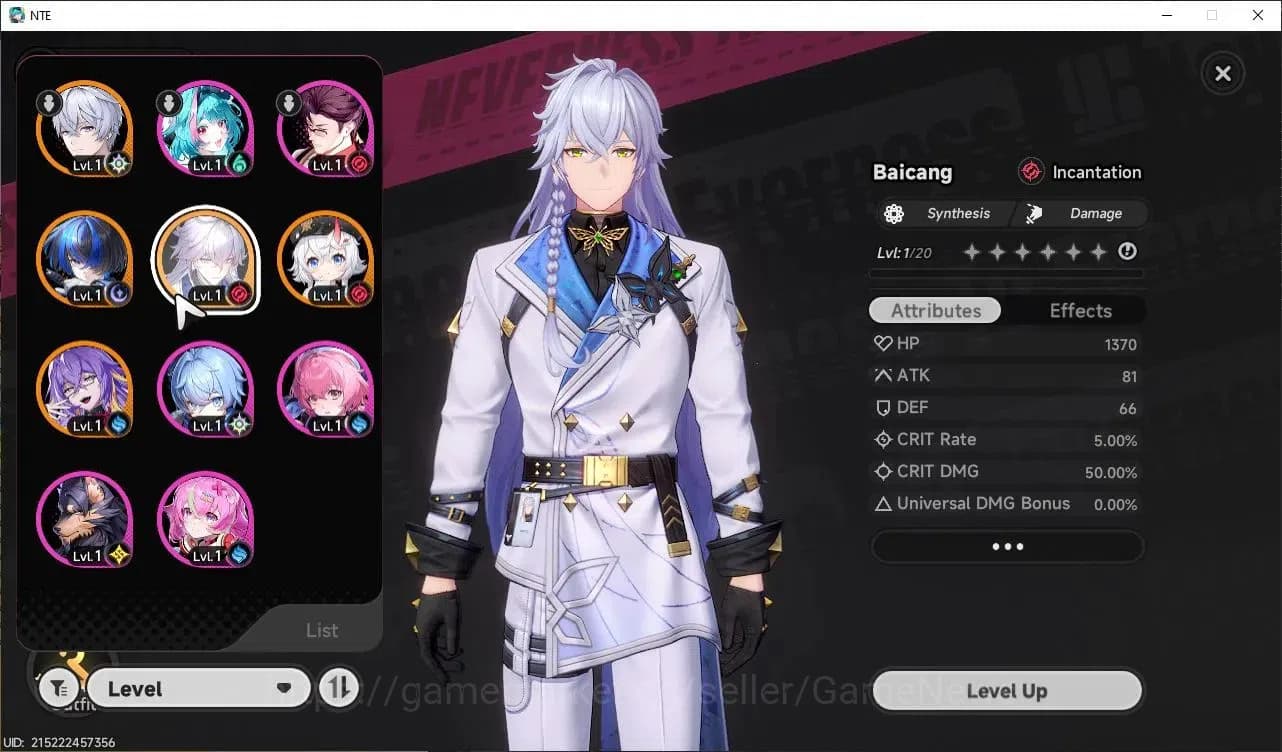 Neverness to Everness Accounts Global EU|HL 13|TL 7| 4 SSR Baicang, Sakiri, Daffo image 1