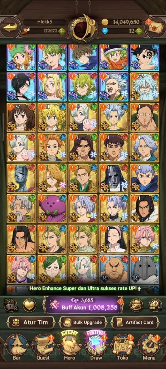 The Seven Deadly Sins: Grand Cross Accounts GLOBAL|1.08M CC|1LR Roxy|UR Salos,Despair Mael,Fre image 4