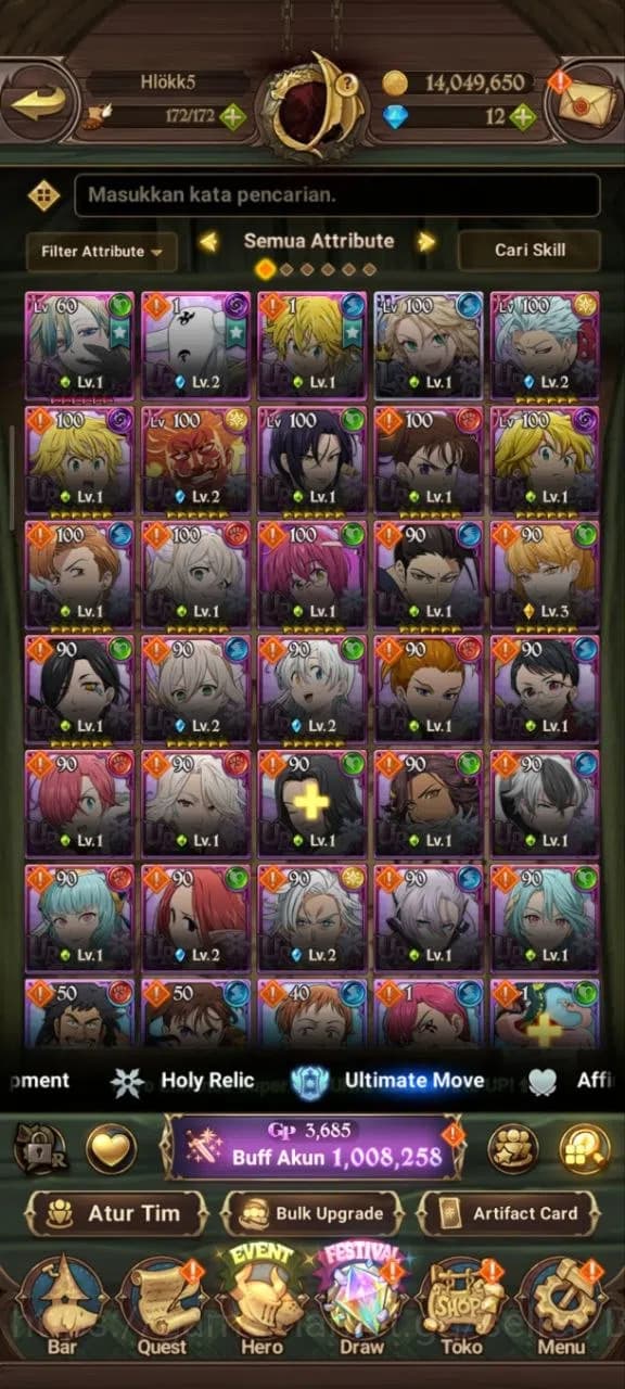 The Seven Deadly Sins: Grand Cross Accounts GLOBAL|1.08M CC|1LR Roxy|UR Salos,Despair Mael,Fre image 6