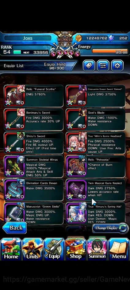 Grand Summoners Accounts Global|Rank 54|252 CC|3 Ascend+2 TW| DL Rimuru+TW, image 6