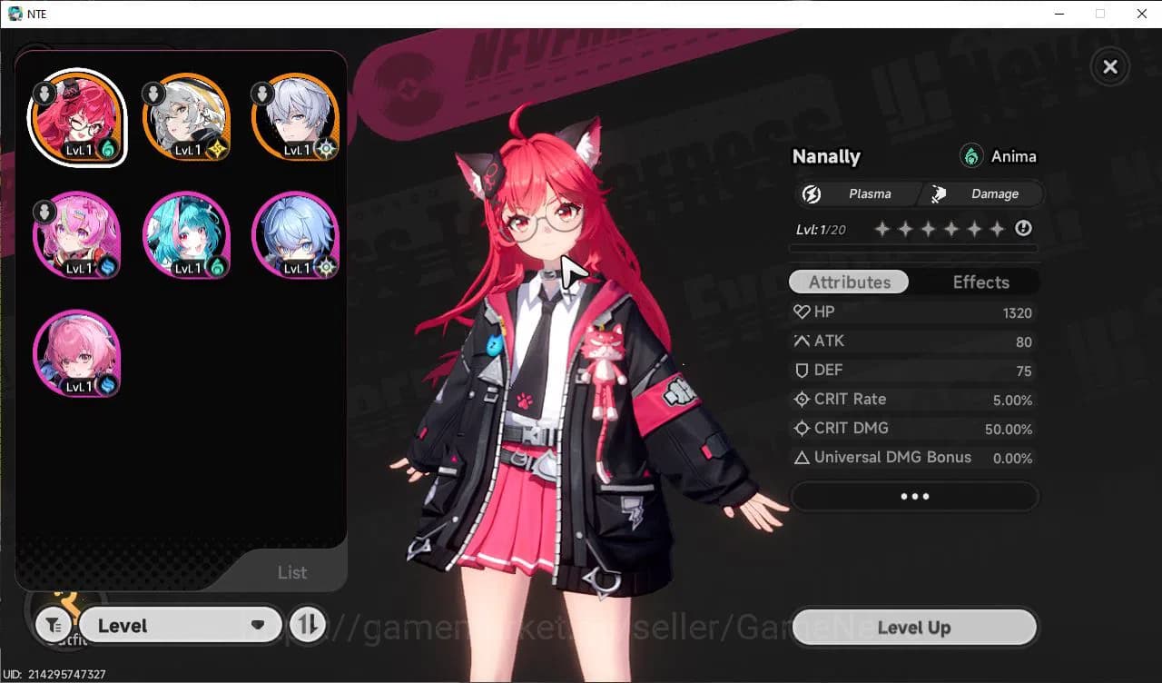 Neverness to Everness Accounts GLOBAL EU |HL 3| 2 SSR Limited Nanally, Hathor|4 S image 1