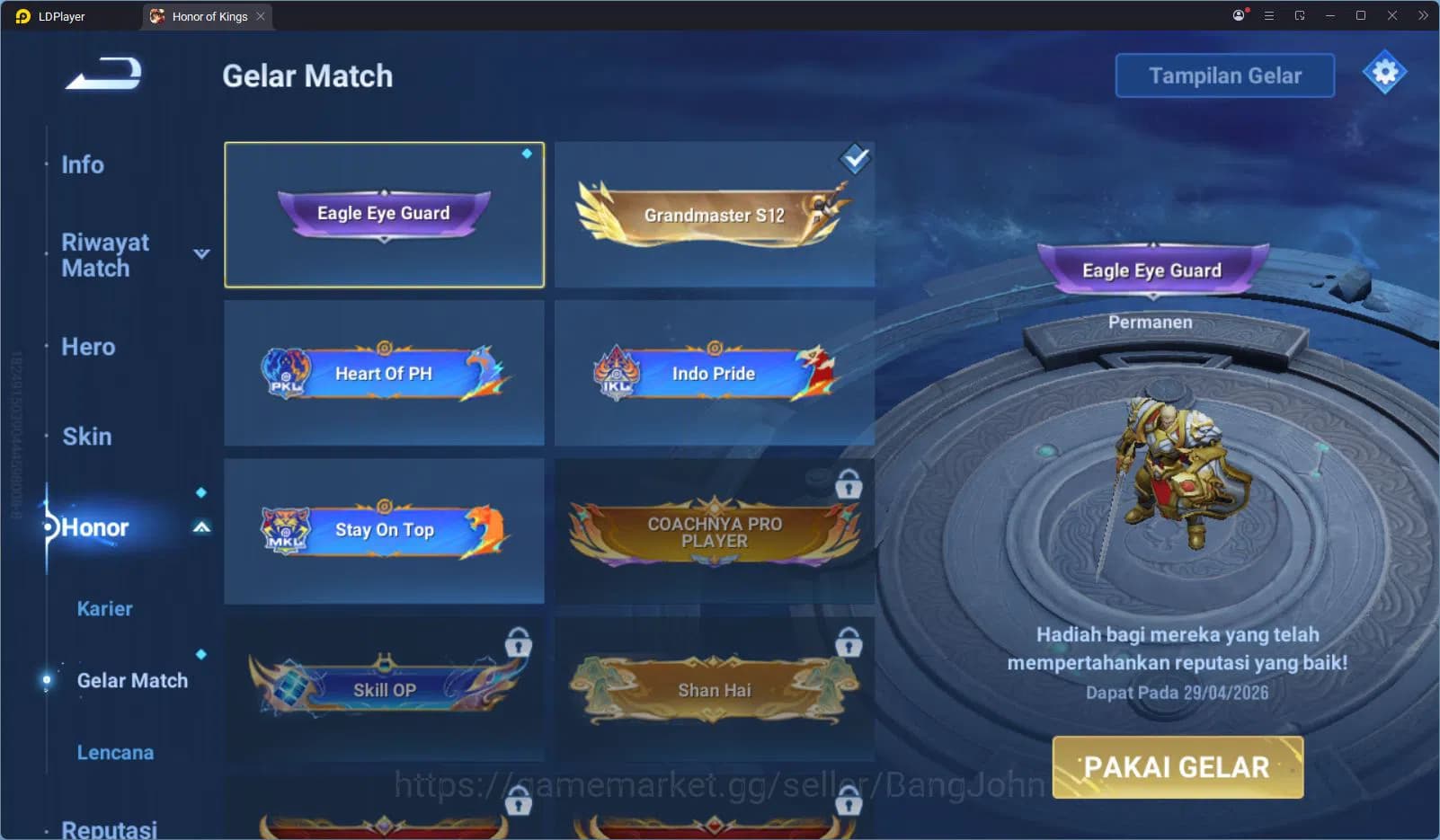 Honor of Kings Accounts Global 85 Hero 56 Skin | Farm Lane T12 | SXD Hou Y image 13