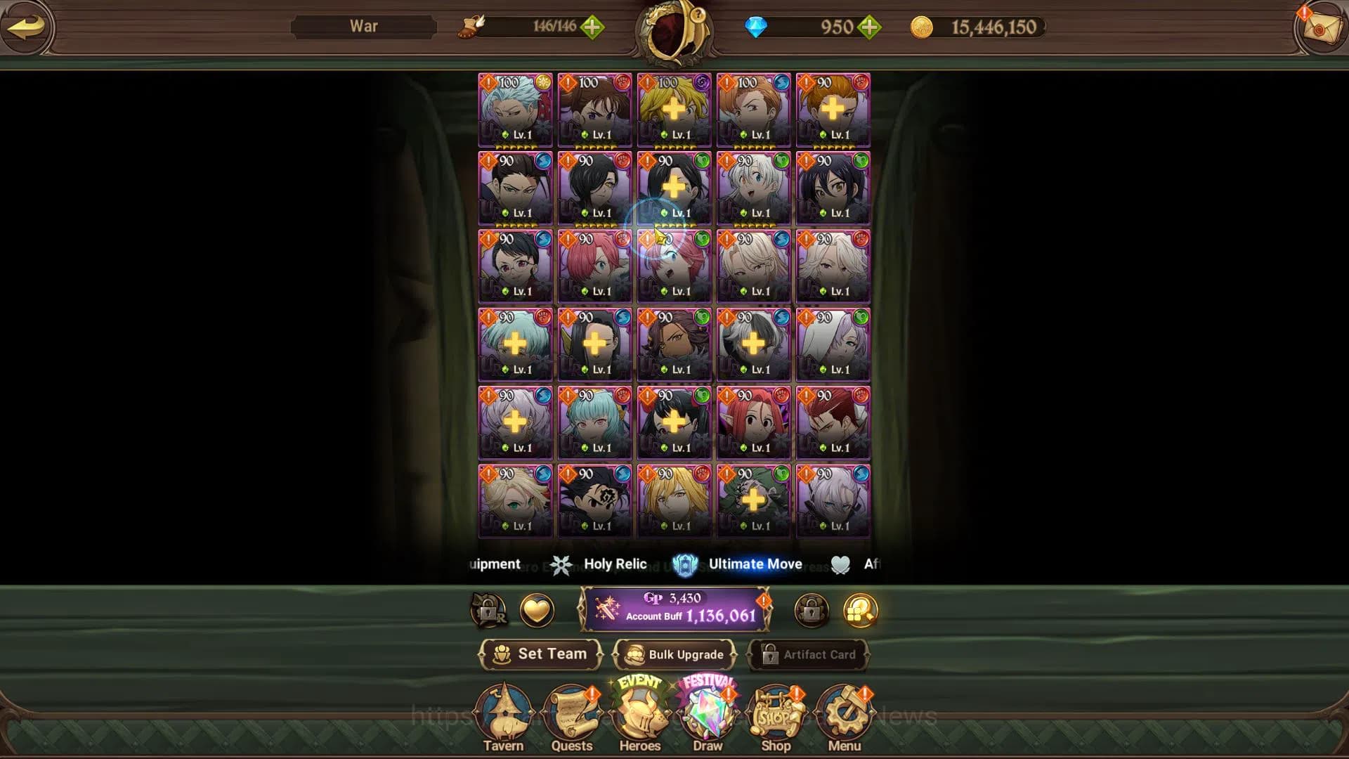 The Seven Deadly Sins: Grand Cross Accounts Global |1,1M CC|Starter CH 4|950 Dm| 2 UR+Collab F image 5