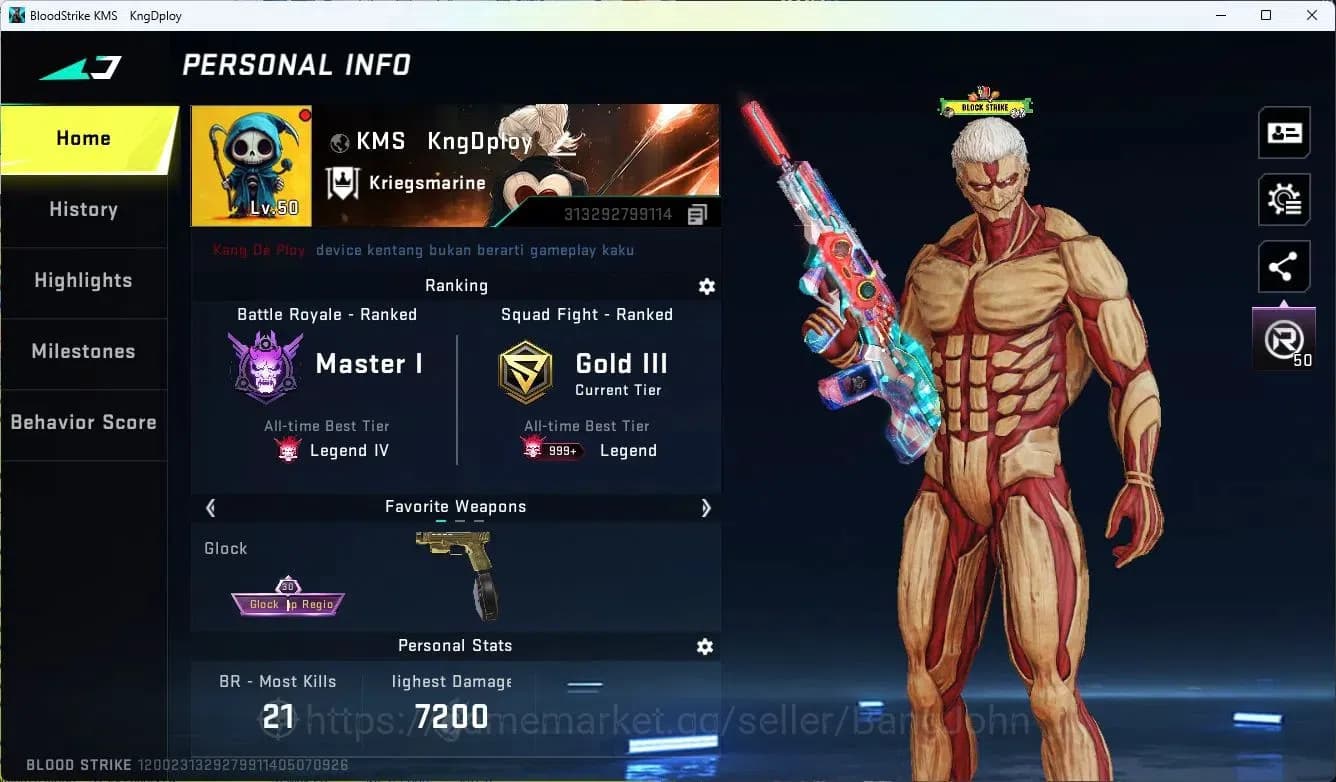 Blood Strike Accounts ASIA |EVOLVED=FAL|ULTRA=AR97,KAG-5ORIGIN-12|COLLAB image 2