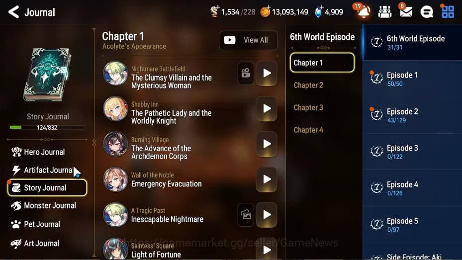 Epic Seven Accounts GLOBAL Unverif|New Era|4 ML(Salome, EIlynav, DD Ra image 18