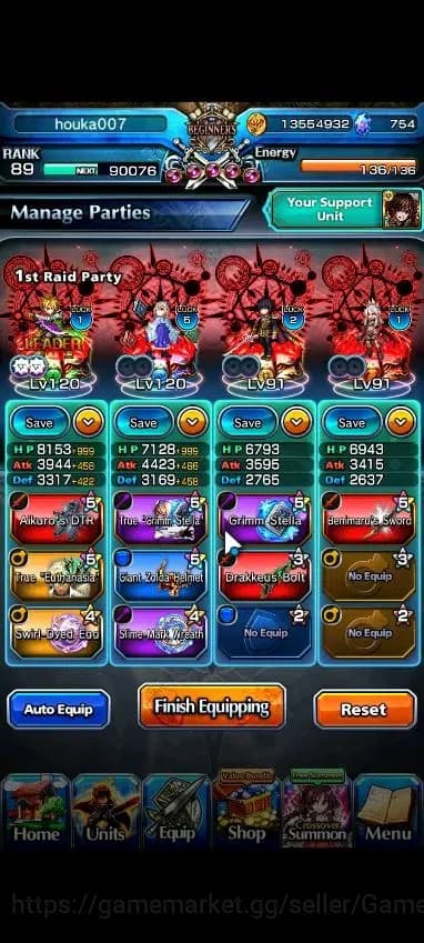 Grand Summoners Accounts Global|Rank 89|Fresh Story+Side|Ready Gacha 754 CC image 3