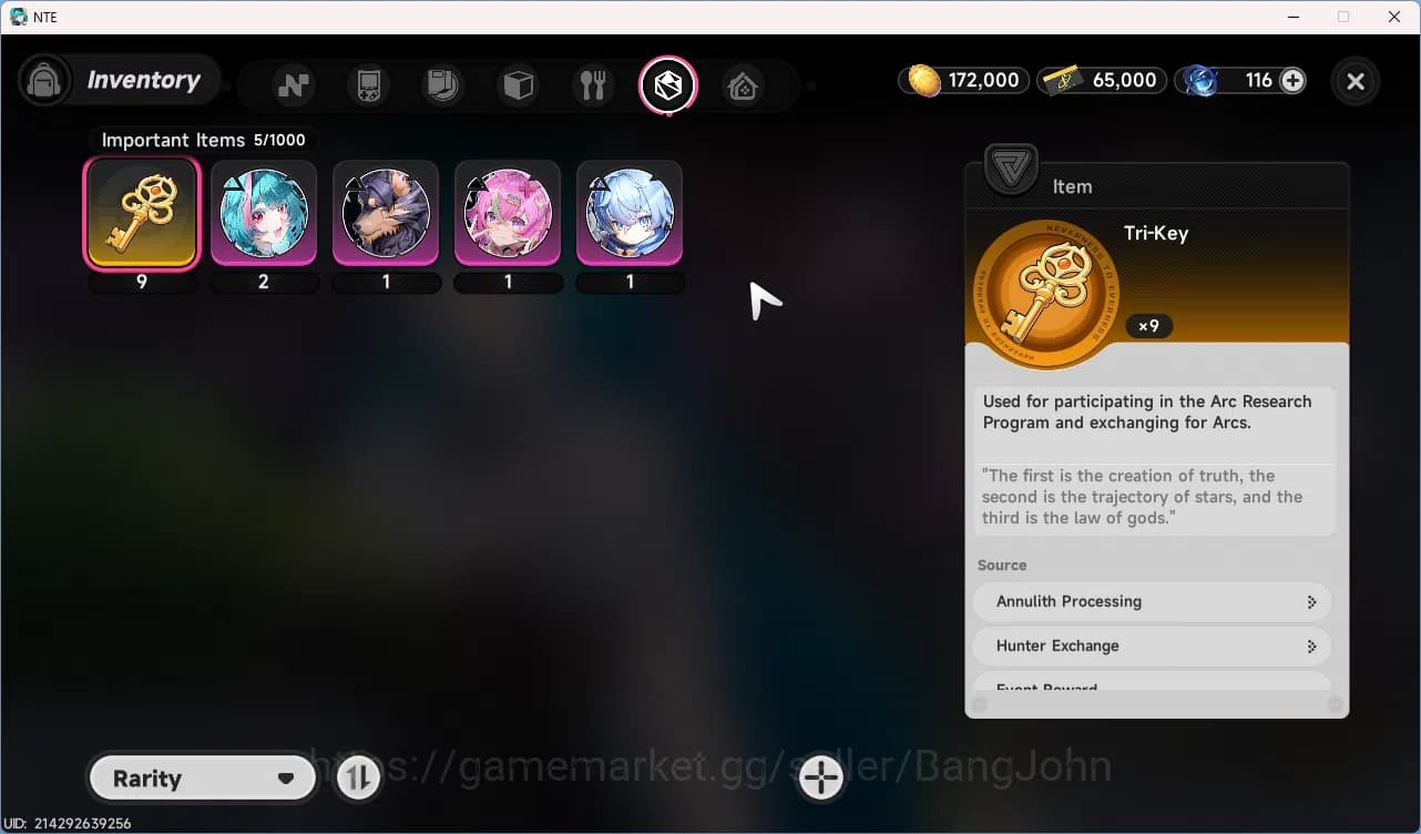 Neverness to Everness Accounts NA | Staeter Lv3 | 1 S Char Nanally + 5 A Char | M image 5