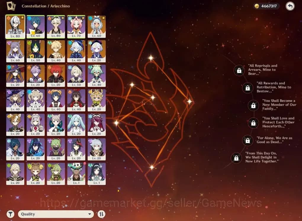 Genshin Impact Accounts ASIA|AR45|4Limited+1(*5Weapon)|Arlecchino+sign,Dur image 3