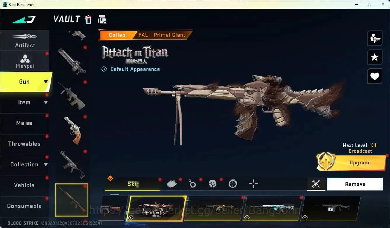 Blood Strike Accounts ASIA | 4 7DS: AK47,M700,Kar98K,QBZ95 | 2 AOT: KAG- image 11