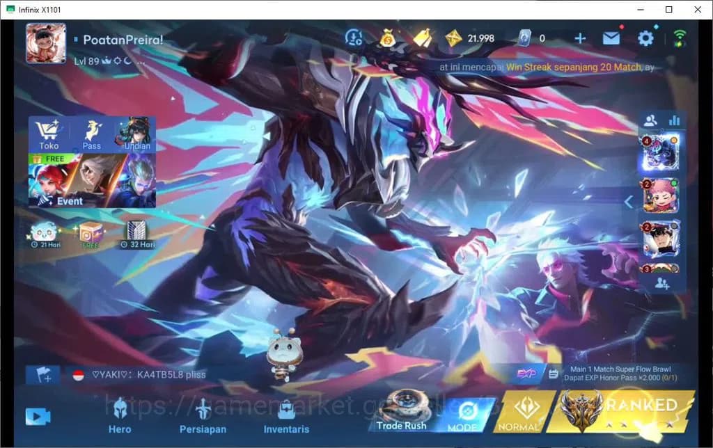 Honor of Kings Accounts GLOBAL|67HR|43SK|PRECIOUS=SUN CE|GM=GAN AND MO|WOR image 1