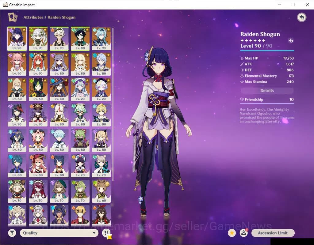 Genshin Impact Accounts ASIA|AR 58|7 Limited+6(*5Weapon)|Ayato+sign,Raiden image 3