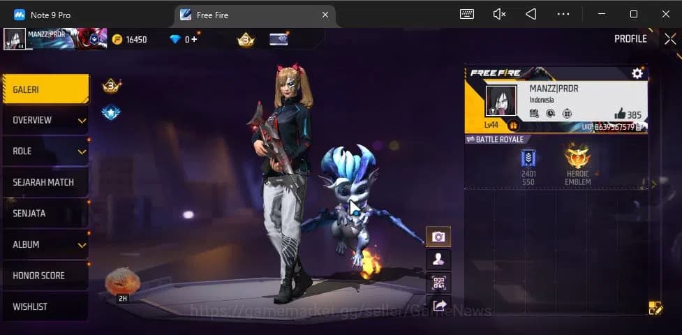 Free Fire Accounts Indonesia|Ak47 Blue Flame Draco Lv 5,SCAR Megalodo image 2