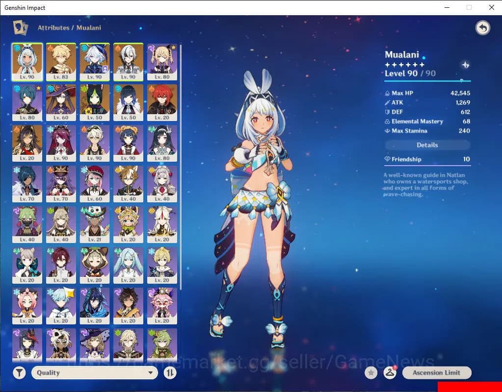 Genshin Impact Accounts Asia|AR 56|4 Limited +4(*5Weapon)|Mualani C1+Sign, image 3