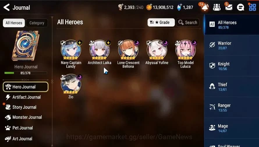 Epic Seven Accounts GLOBAL|UnVerif|6 ML(Zio,AYufine,NC Landy,LC Bellon image 4
