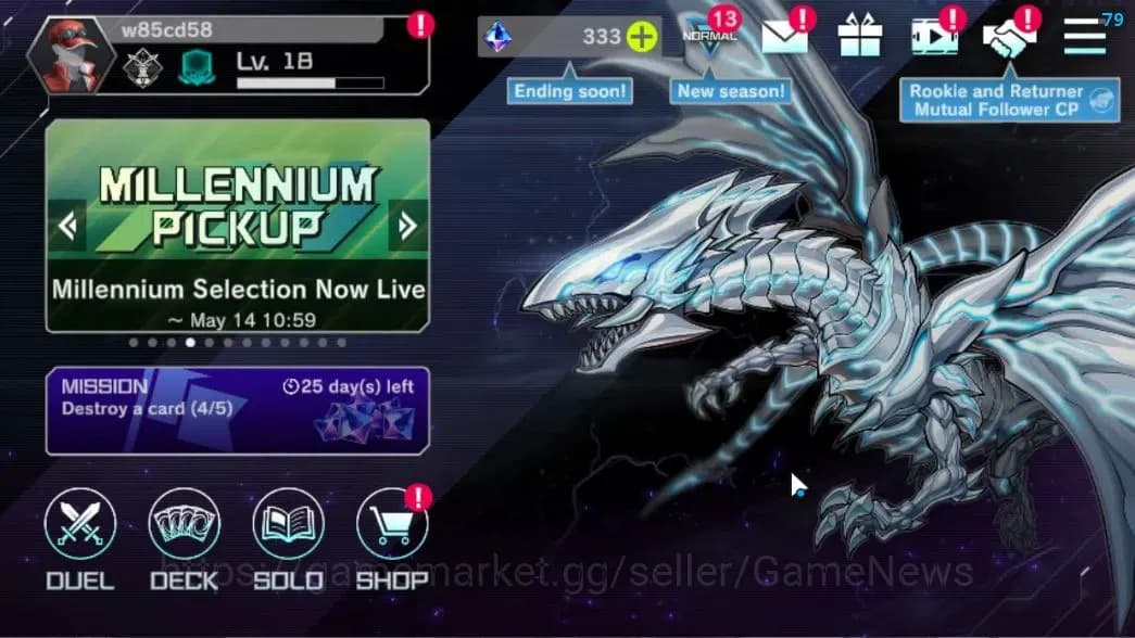 Yu-Gi-Oh! Master Duel Accounts Lv 18|20 Deck|VSK9,Yummys,Dracotail,KEWL,Sky Strik image 1