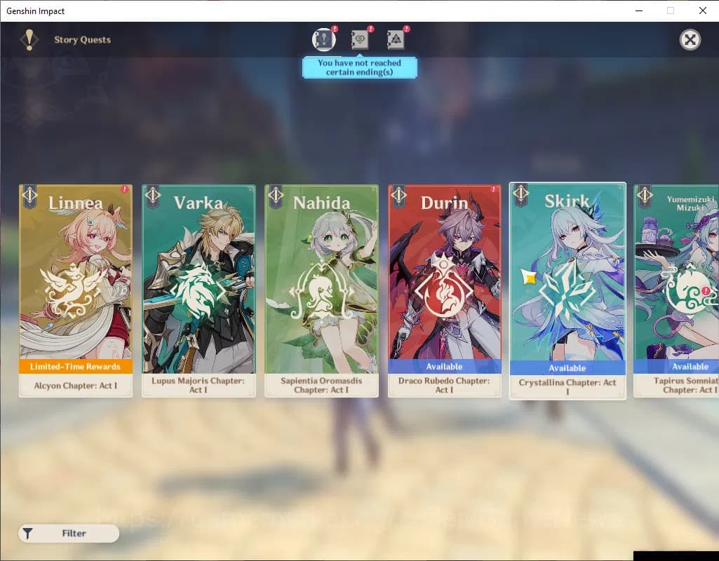 Genshin Impact Accounts ASIA|AR 56|6 Limited+3(*5Wep)|Prime Team Skirk|Fli image 12