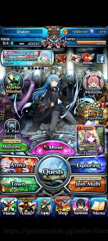Grand Summoners Accounts Global|Rank 54|473 cc|4 Ascend+2 TW|[Demon Lord Ri image 1