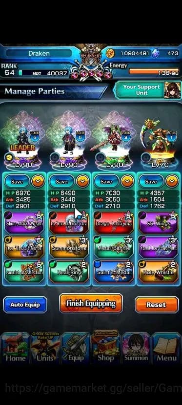 Grand Summoners Accounts Global|Rank 54|473 cc|4 Ascend+2 TW|[Demon Lord Ri image 3