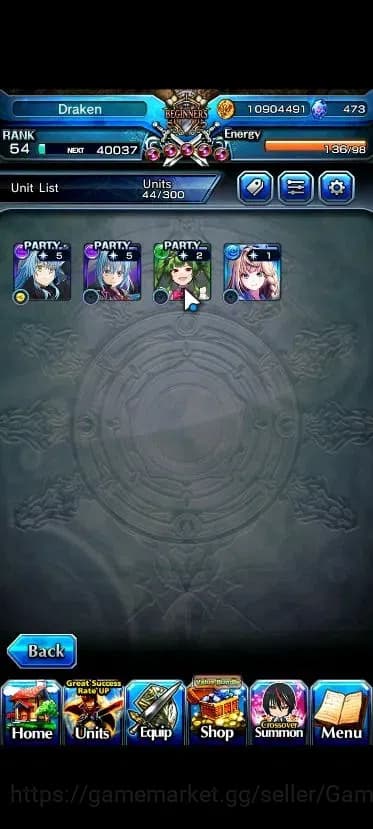 Grand Summoners Accounts Global|Rank 54|473 cc|4 Ascend+2 TW|[Demon Lord Ri image 4