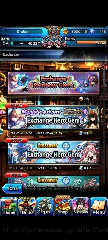 Grand Summoners Accounts Global|Rank 54|473 cc|4 Ascend+2 TW|[Demon Lord Ri image 9