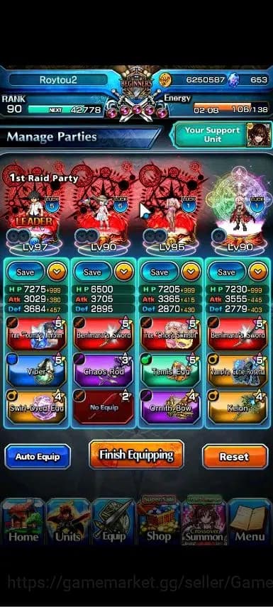 Grand Summoners Accounts Global|Rank 90|Fresh Story+Side|Ready Gacha 653 CC image 3